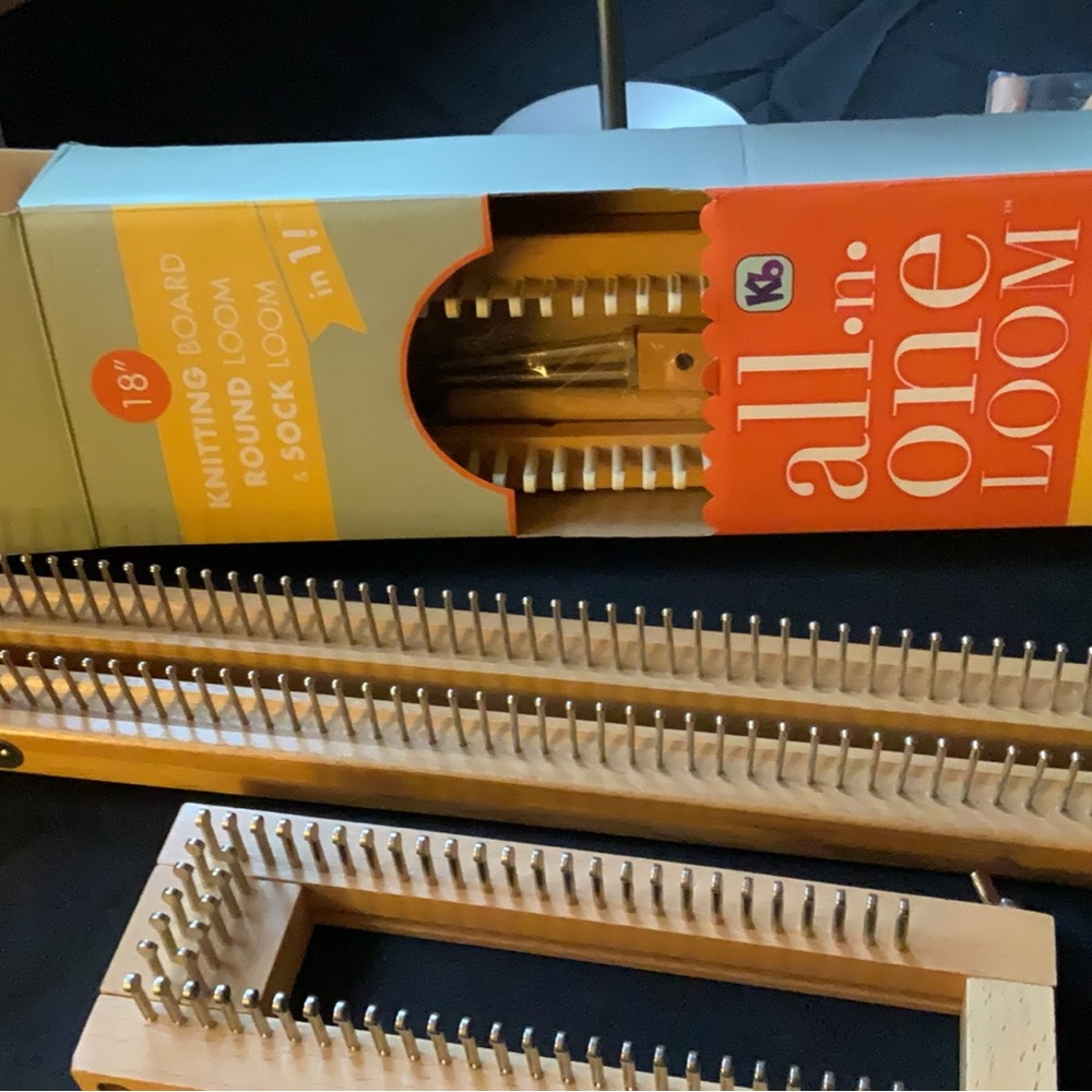 All-in-One Loom Knitting Board with Multiple Looms - Natural Wood